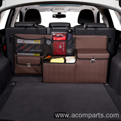 Car Hanging Foldable Leather Car Trunk Organizer Box